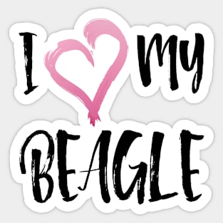 I heart my Beagle! Sticker